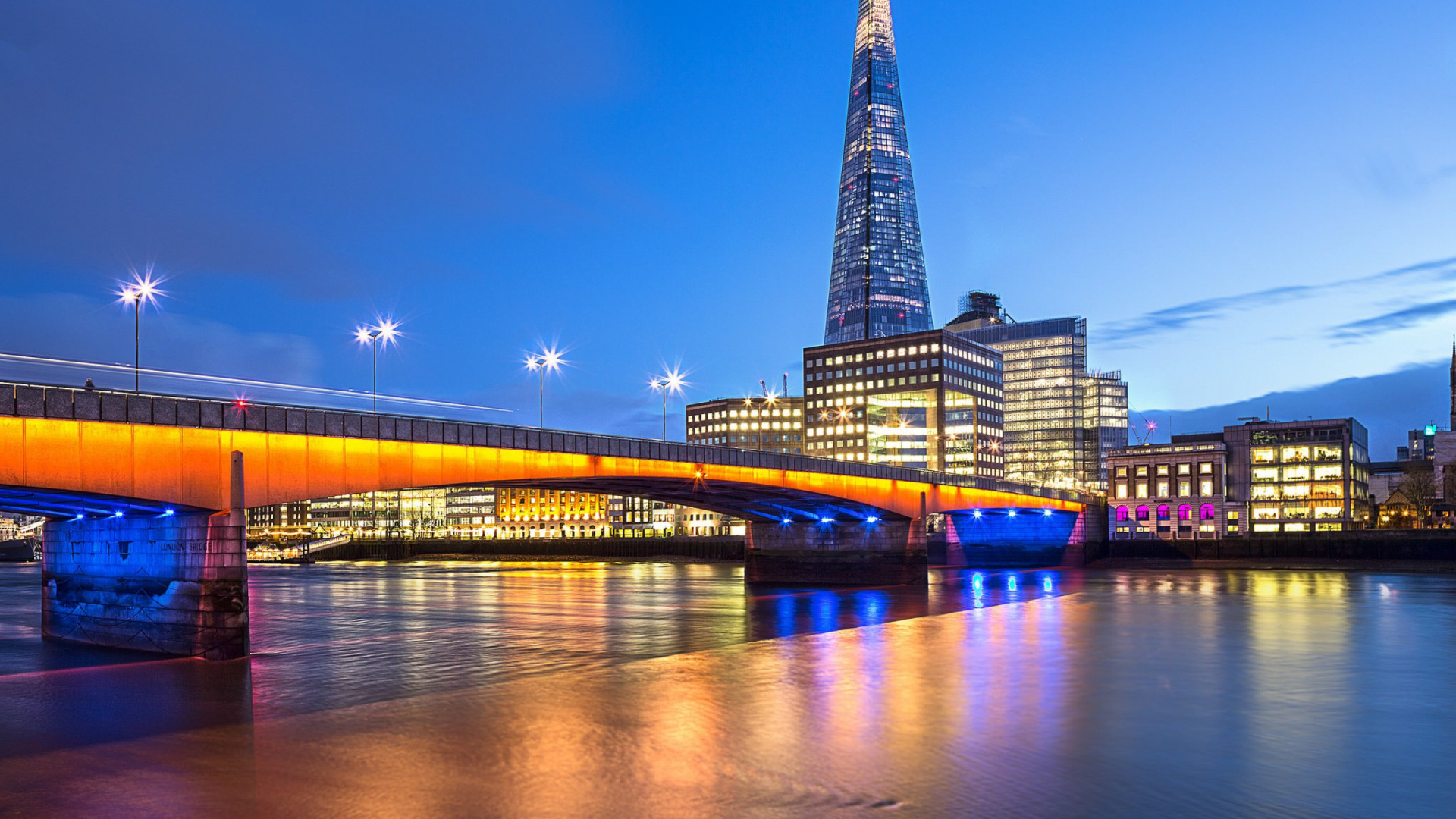 Обои осколок, река темза, ориентир, городской пейзаж, город в разрешении 1920x1080