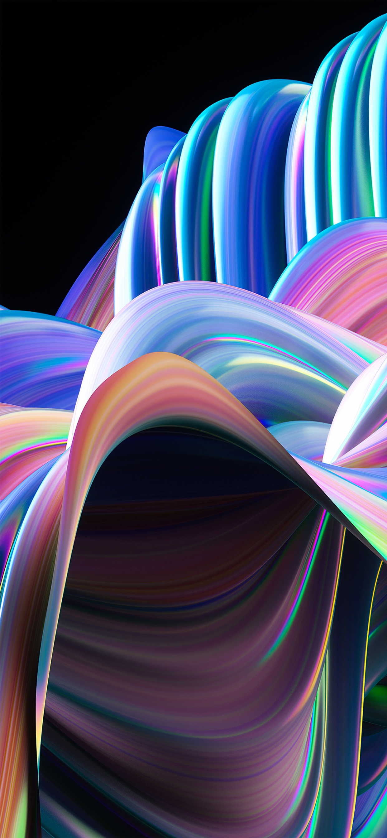 Обои свет, фрактальное искусство, геометрия, красочность, пурпур в разрешении 1242x2688