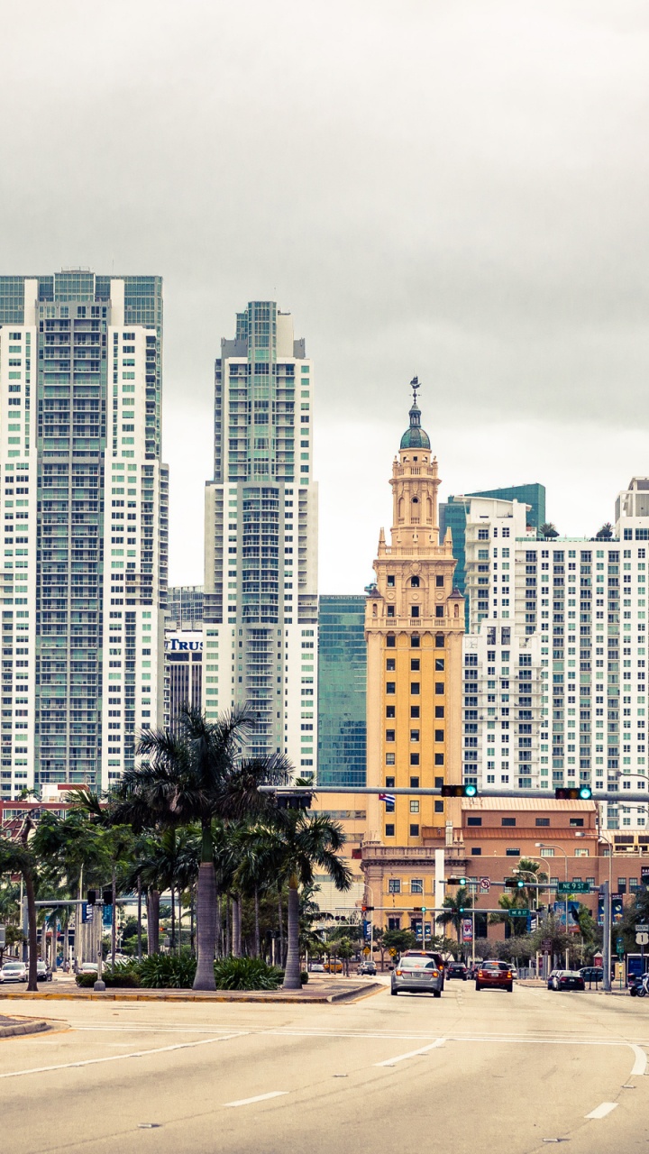 Обои Майами, город, городской район, небоскреб, метрополия в разрешении 720x1280