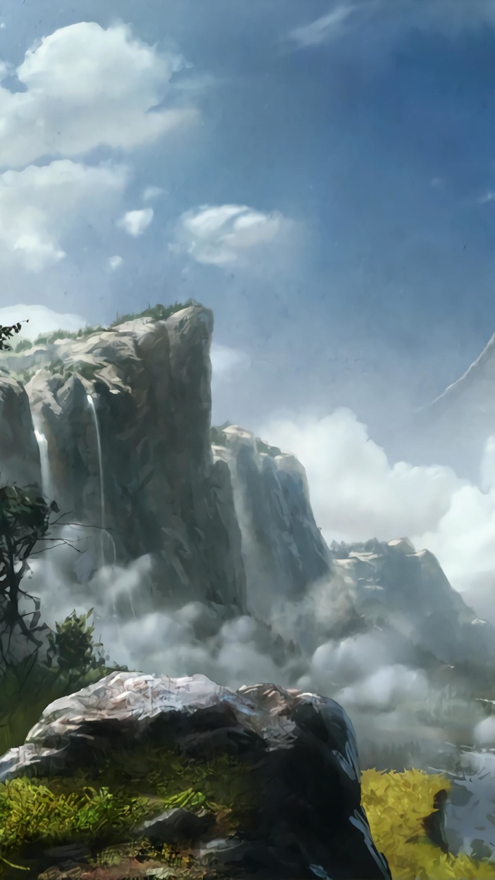 Обои хало Рич, halo 3, природа, водопад, природный заповедник в разрешении 720x1280