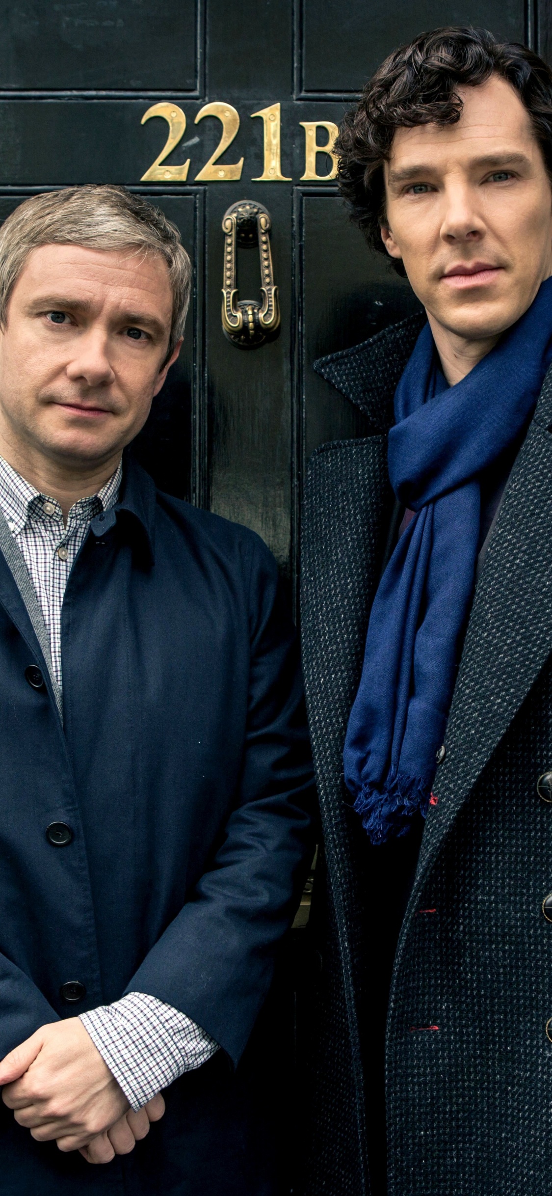 Обои Мартин Фриман, Бенедикт Камбербэтч, шерлок, Джон Х Ватсон, Шерлок Холмс в разрешении 1125x2436
