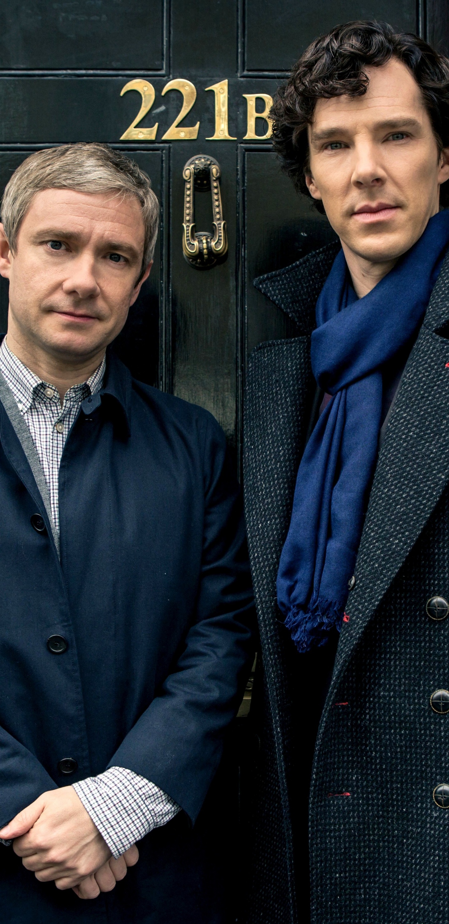 Обои Мартин Фриман, Бенедикт Камбербэтч, шерлок, Джон Х Ватсон, Шерлок Холмс в разрешении 1440x2960
