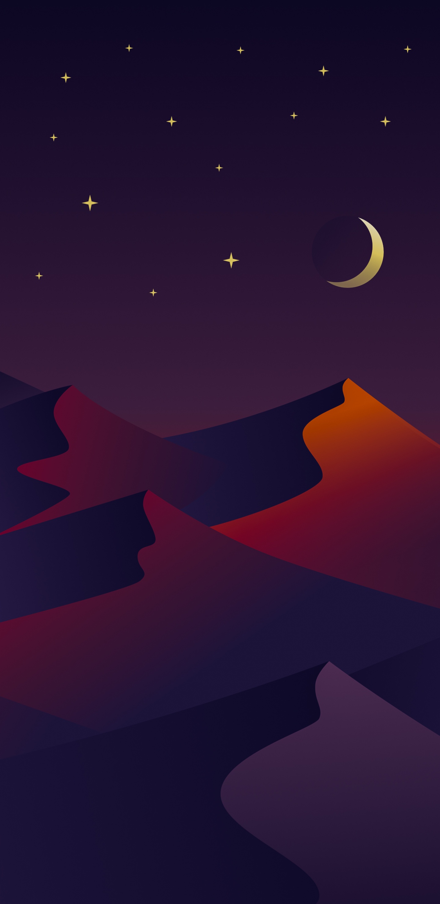 Обои атмосфера, природа, луна, полумесяц, арт в разрешении 1440x2960