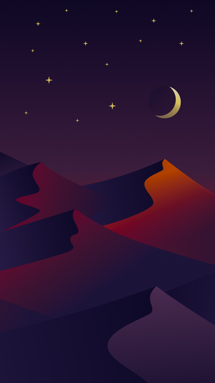 Обои атмосфера, природа, луна, полумесяц, арт в разрешении 750x1334