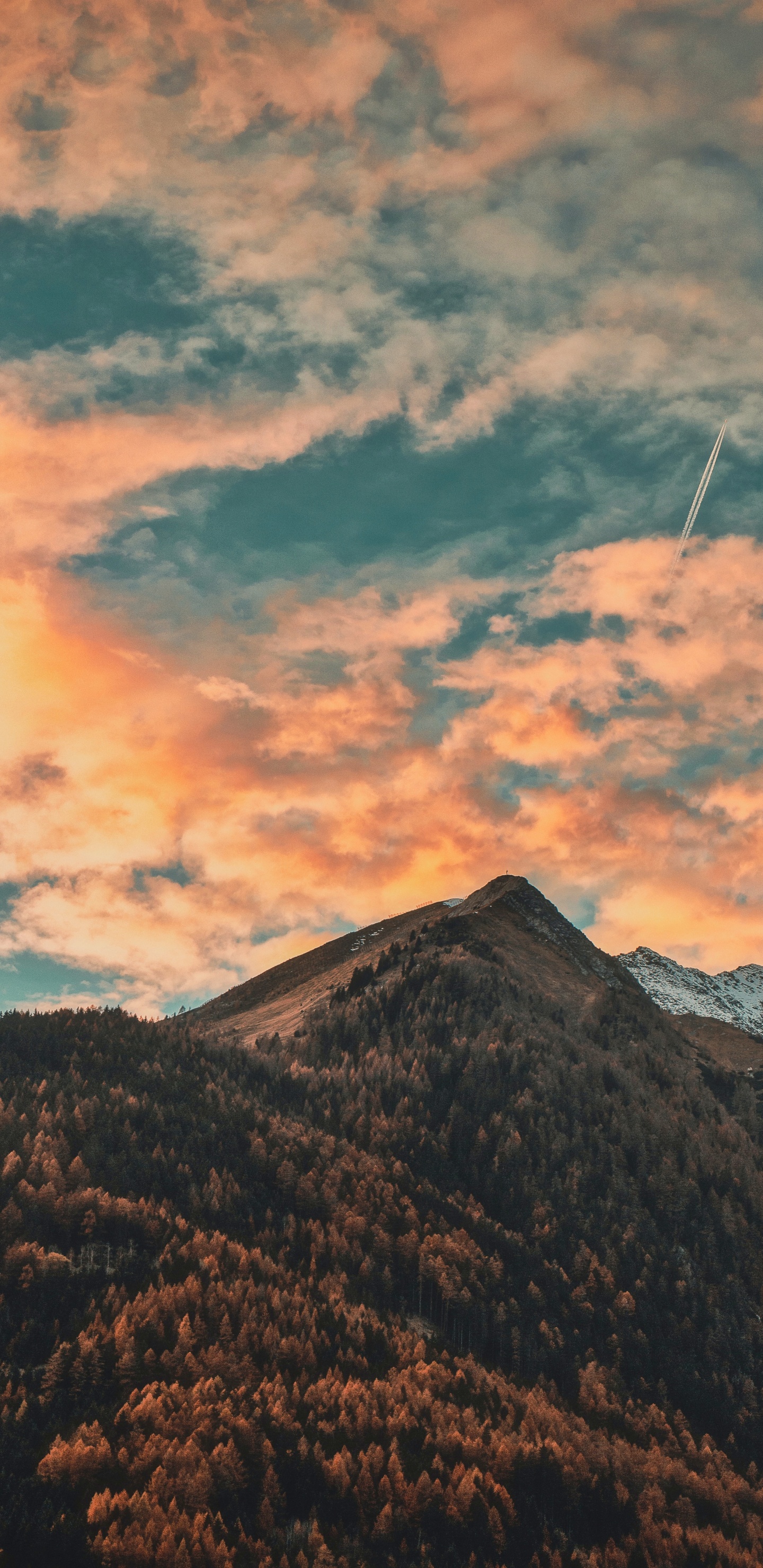 Обои природа серый оранжевый, Альпы, природа, гора, пейзаж в разрешении 1440x2960