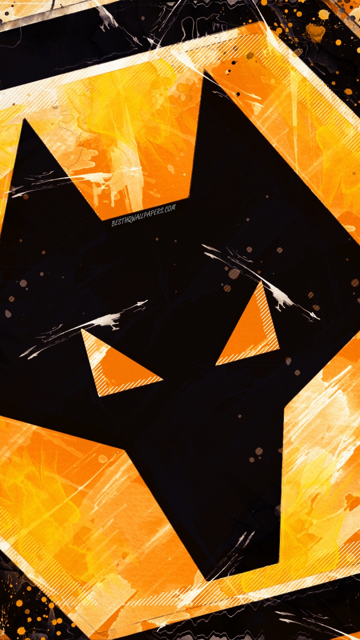 Обои Вулверхэмптон Уондерерс Ф С, Апельсин, желтый, Янтарь, графический дизайн в разрешении 720x1280