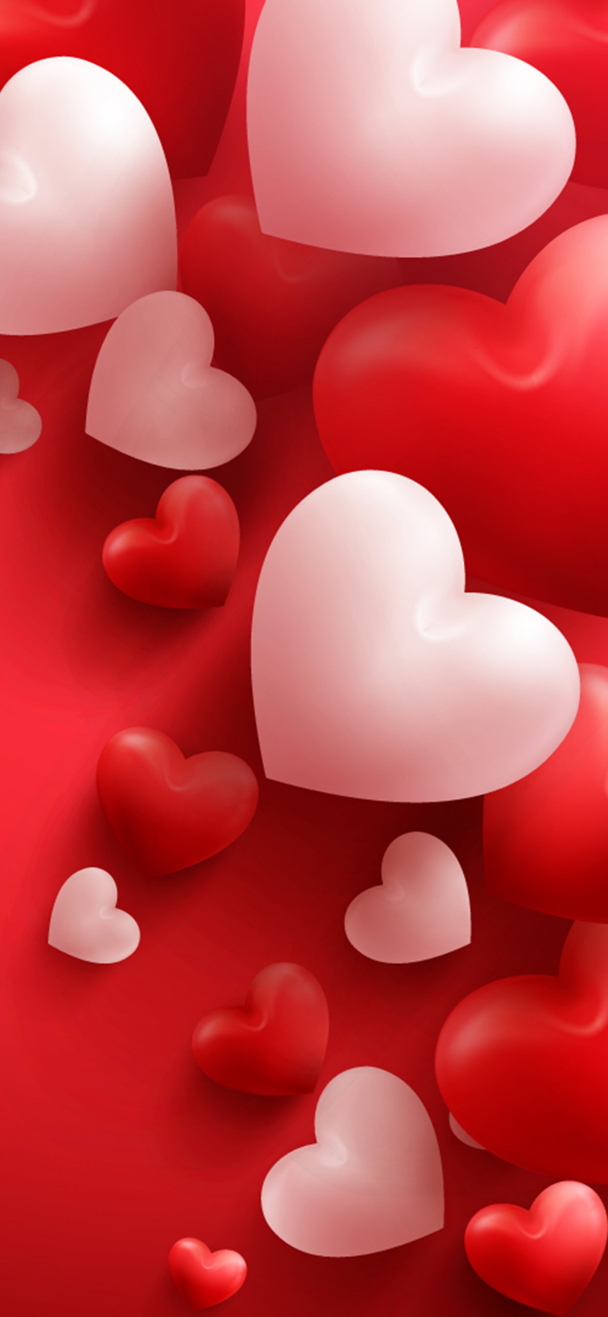 Обои сердце, День Святого Валентина, красный цвет, любовь, иллюстрация в разрешении 1242x2688