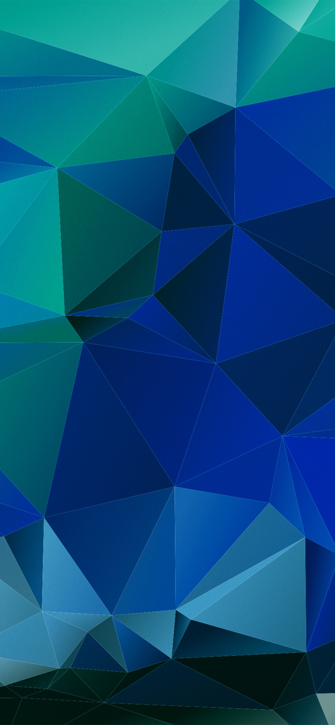 Обои синий, узор, треугольник, симметрия, линия в разрешении 1125x2436