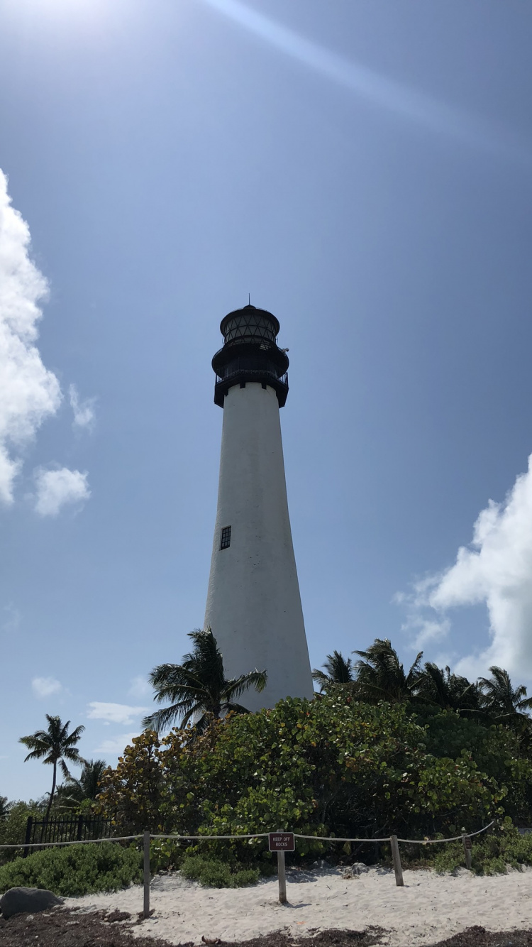 Обои Майами, МайамиБич, Маяк, растительность, природа в разрешении 750x1334