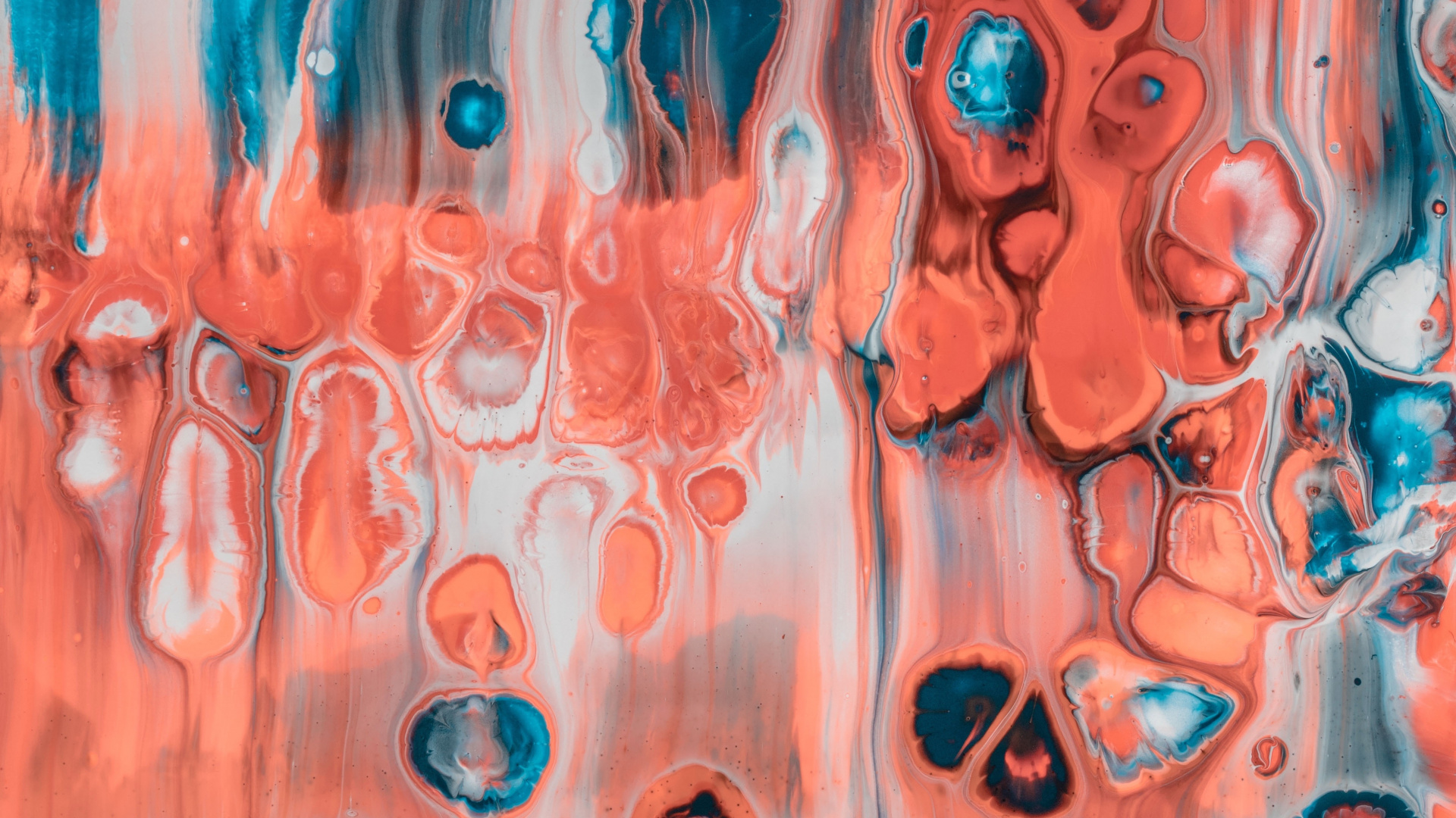 Обои акриловая краска, живопись, арт, синий, Апельсин в разрешении 1920x1080