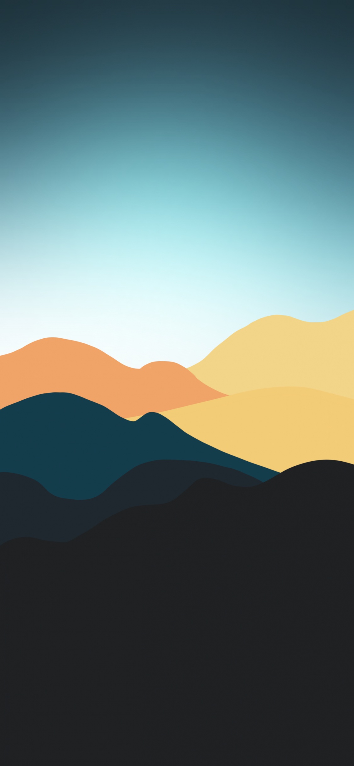 Обои облако, гора, послесвечение, сумрак, природный ландшафт в разрешении 1125x2436