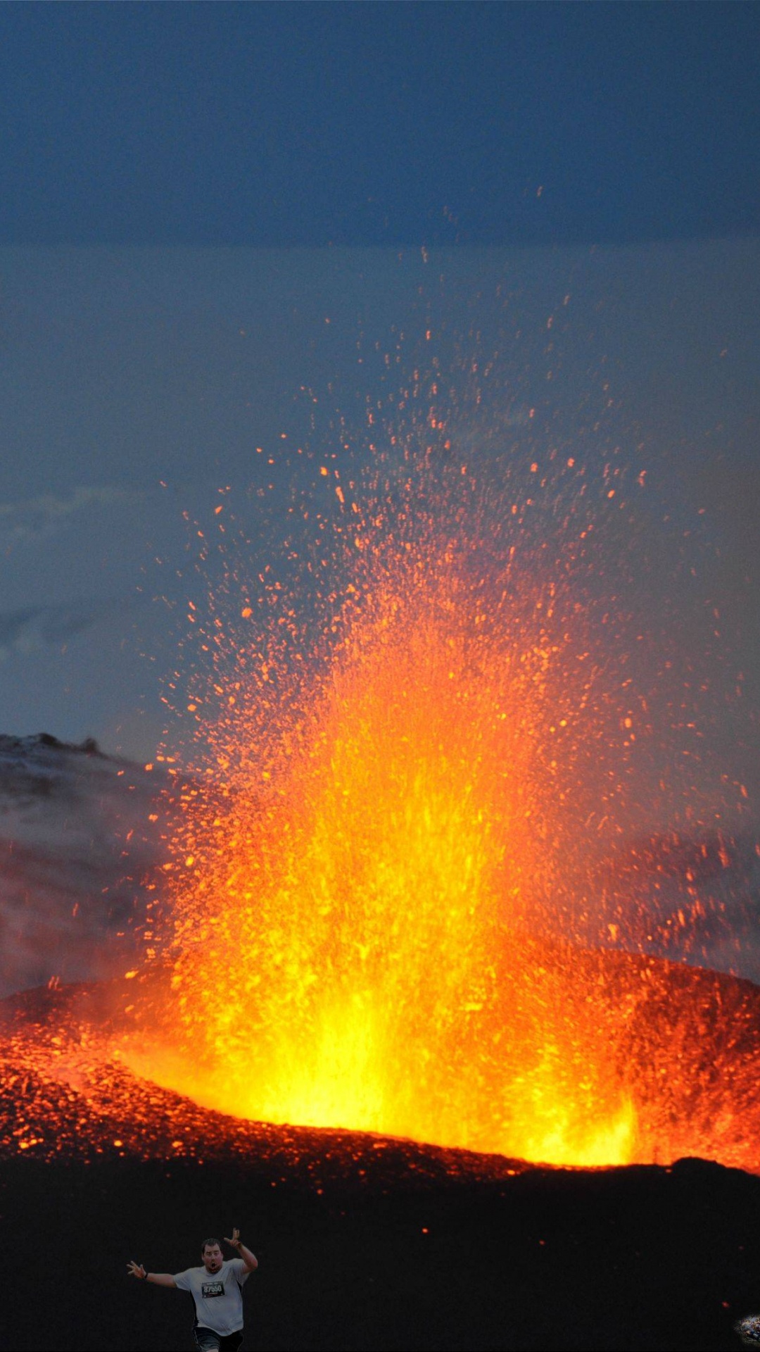 Обои лава, вулкан, стратовулкан, купол лавы, типы вулканических извержений в разрешении 1080x1920