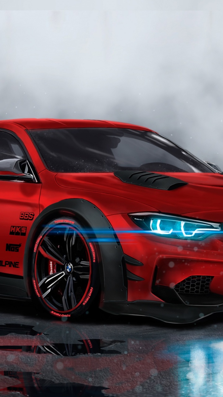 Обои легковые автомобили, спорткар, БМВ 2018 М4, Ламборджини, суперкар в разрешении 720x1280