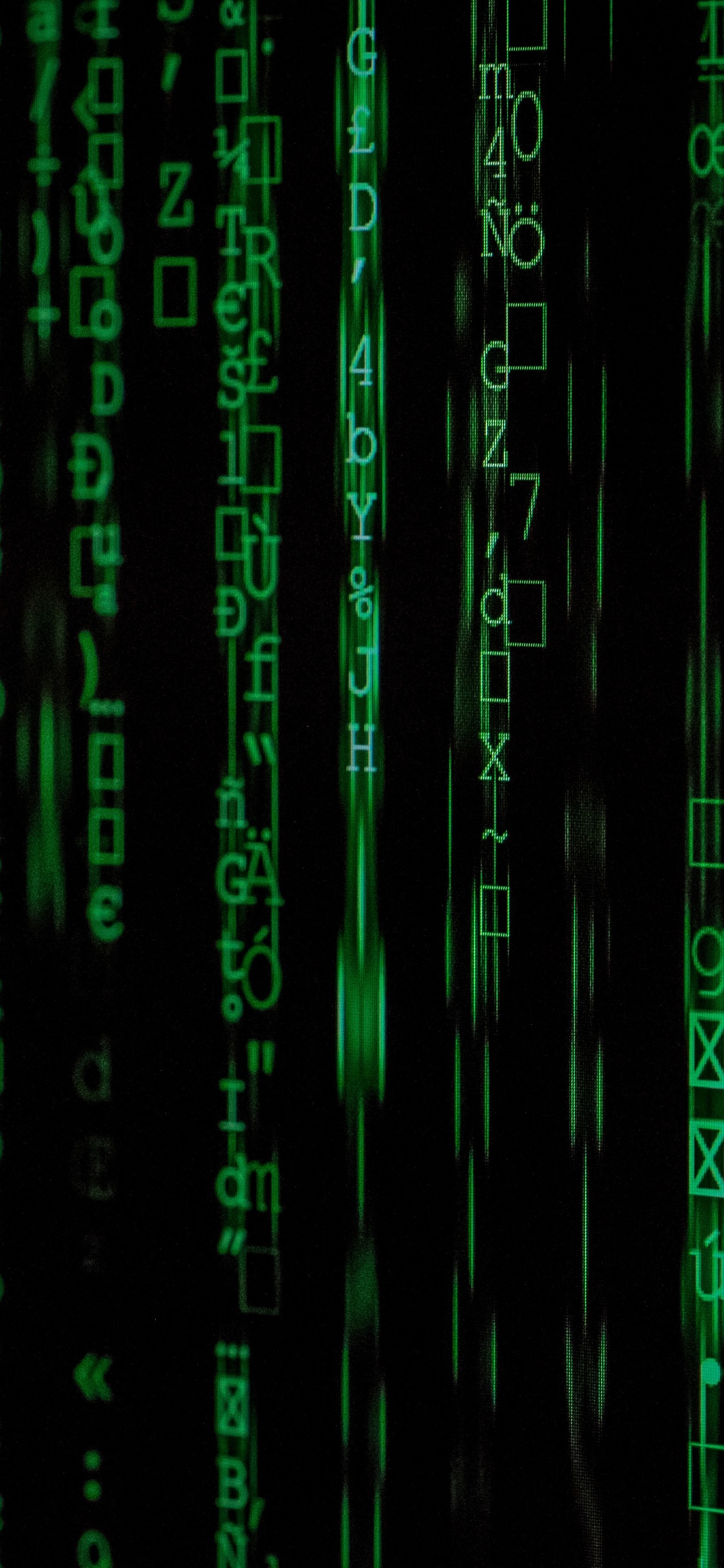 Обои зеленый, узор, зеленый кодирование, Информационные технологии, уязвимость в разрешении 1125x2436