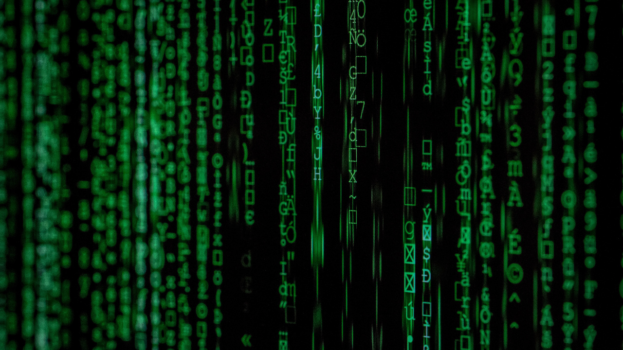 Обои зеленый, узор, зеленый кодирование, Информационные технологии, уязвимость в разрешении 1280x720