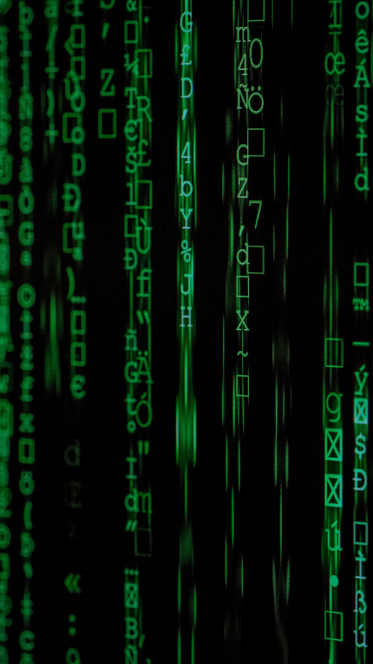 Обои зеленый, узор, зеленый кодирование, Информационные технологии, уязвимость в разрешении 750x1334