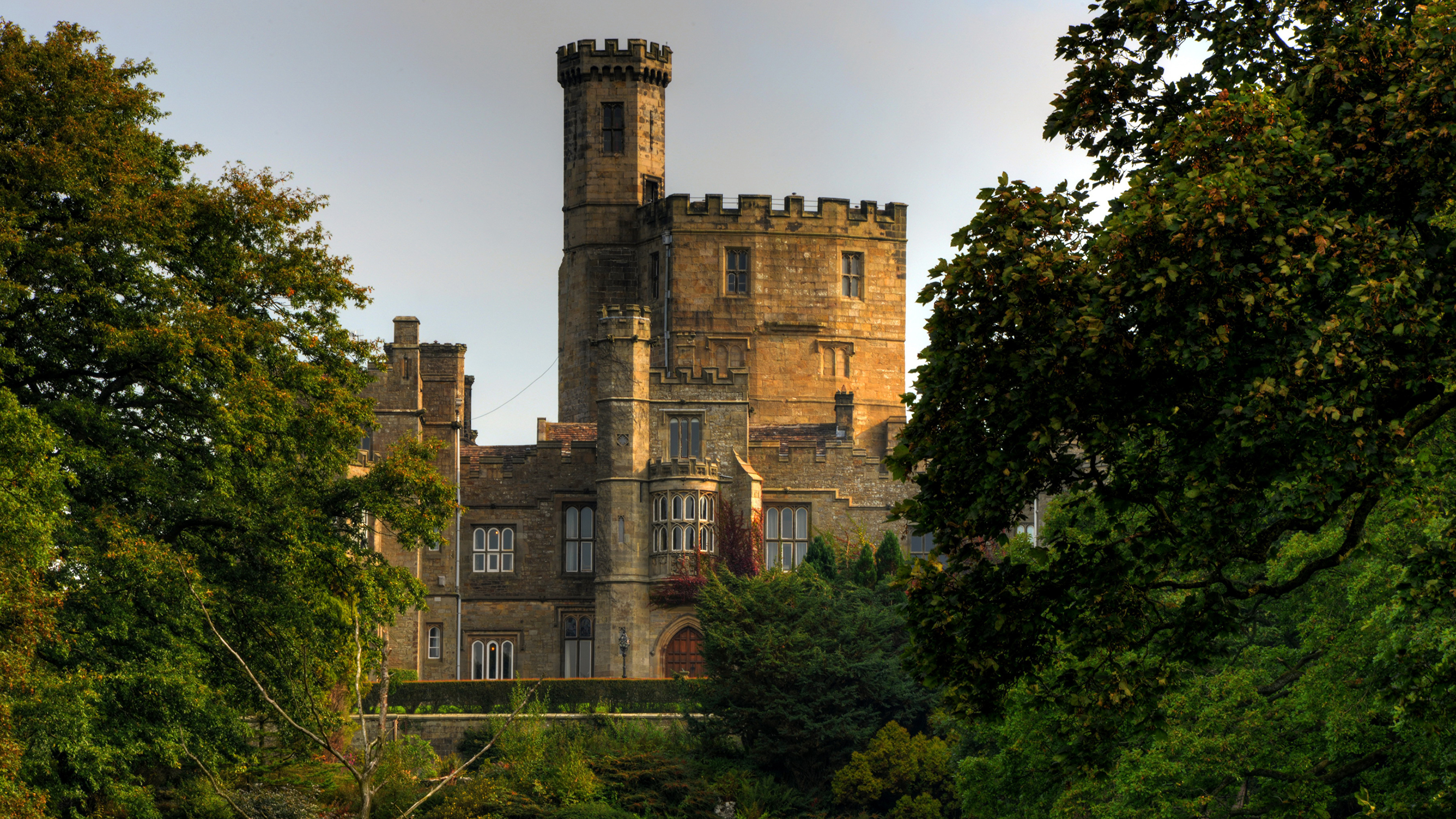 Обои замок, Хорнби Замок, природный ландшафт, здание, средневековая архитектура в разрешении 3840x2160