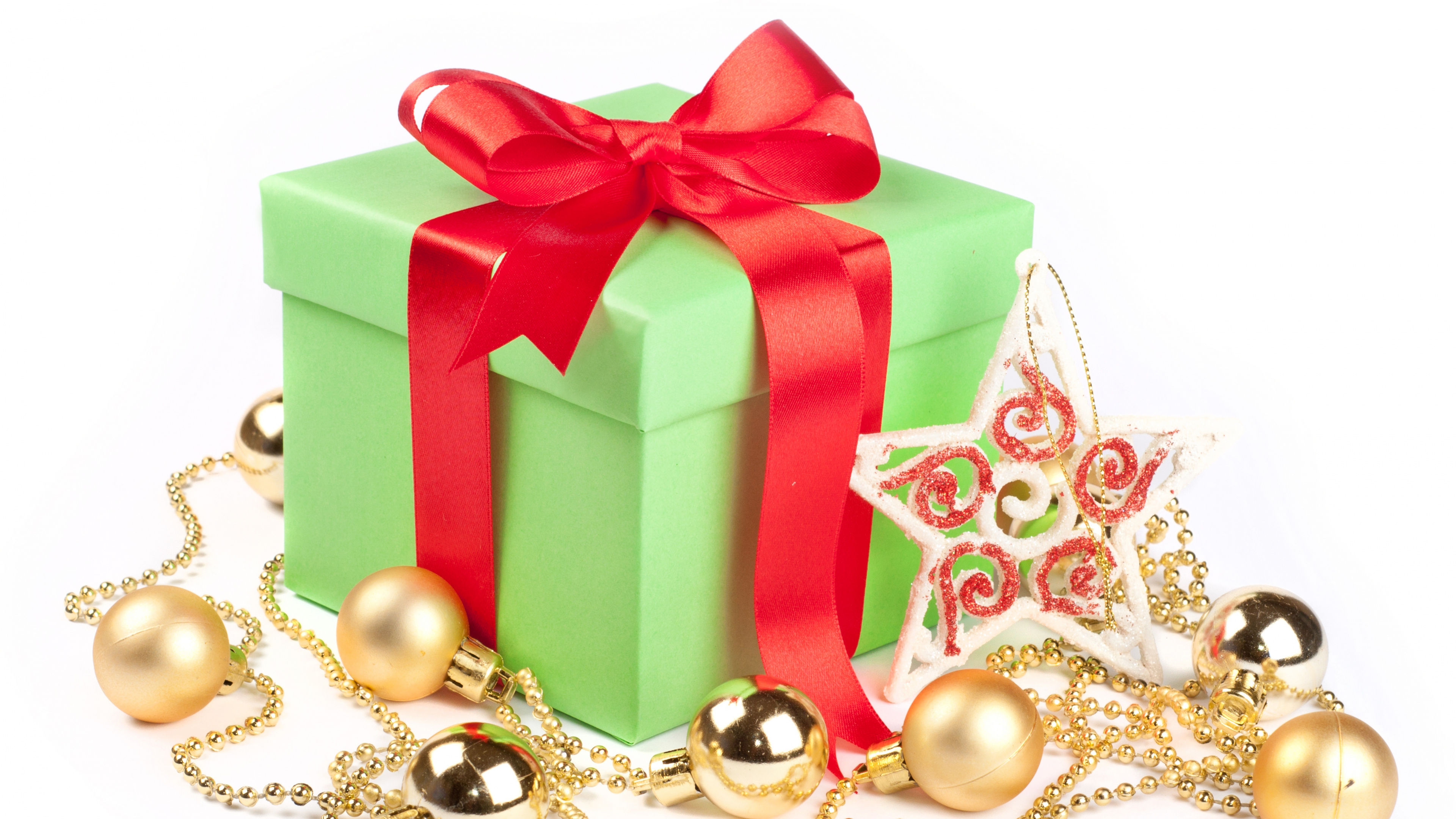 Обои Рождественский день, рождественский орнамент, Рождественские украшения, праздник, настоящее время в разрешении 3840x2160