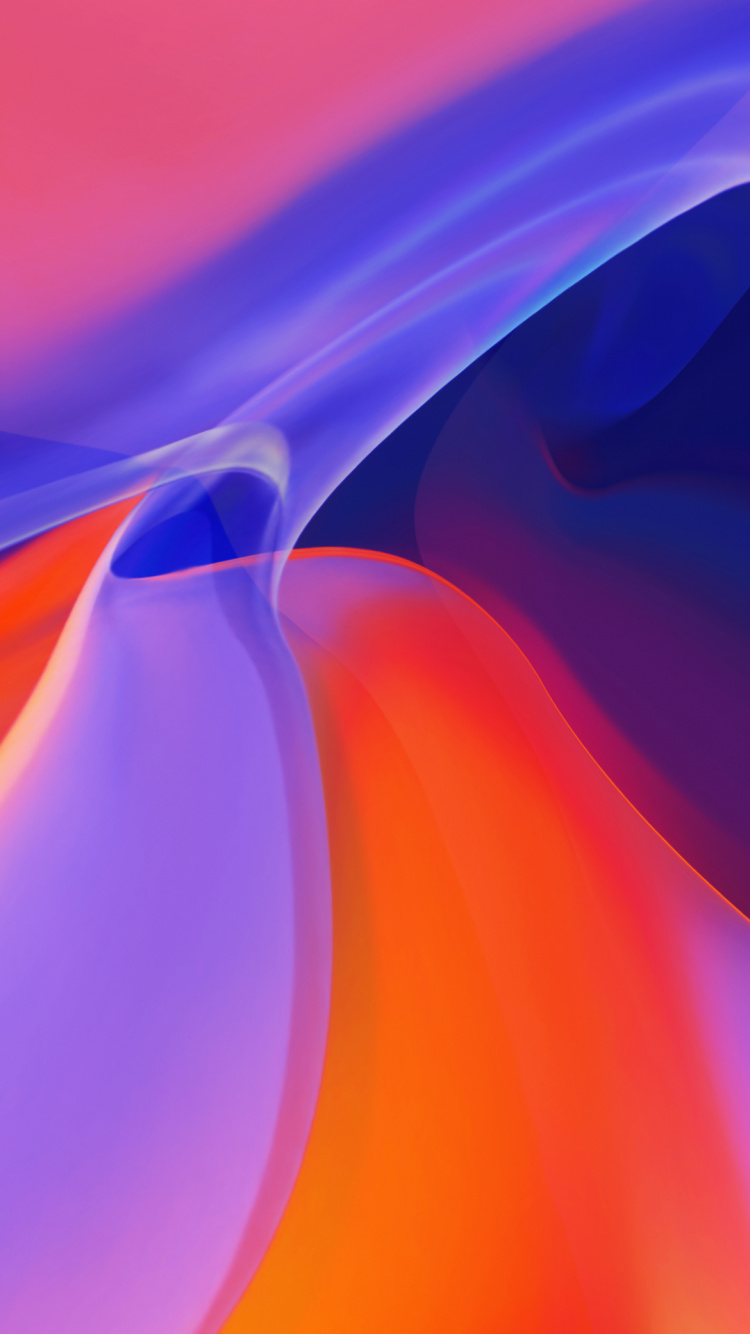 Обои неон, волна, волны, Апельсин, цифровое искусство в разрешении 750x1334