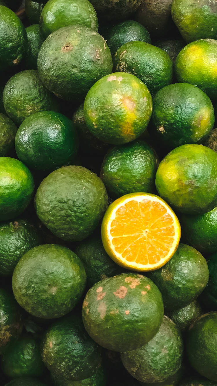 Обои лимон, Апельсин, известь, фрукты, лайм в разрешении 750x1334