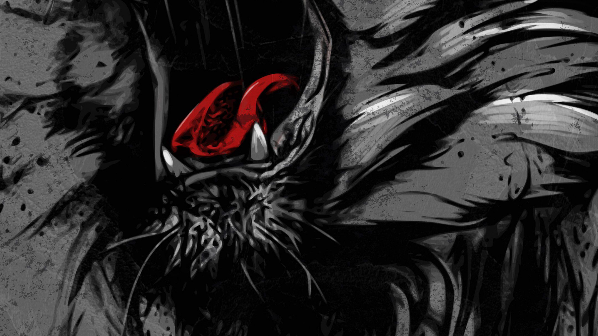 Обои тигр, Лев, векторная графика, рев, иллюстрация в разрешении 1920x1080