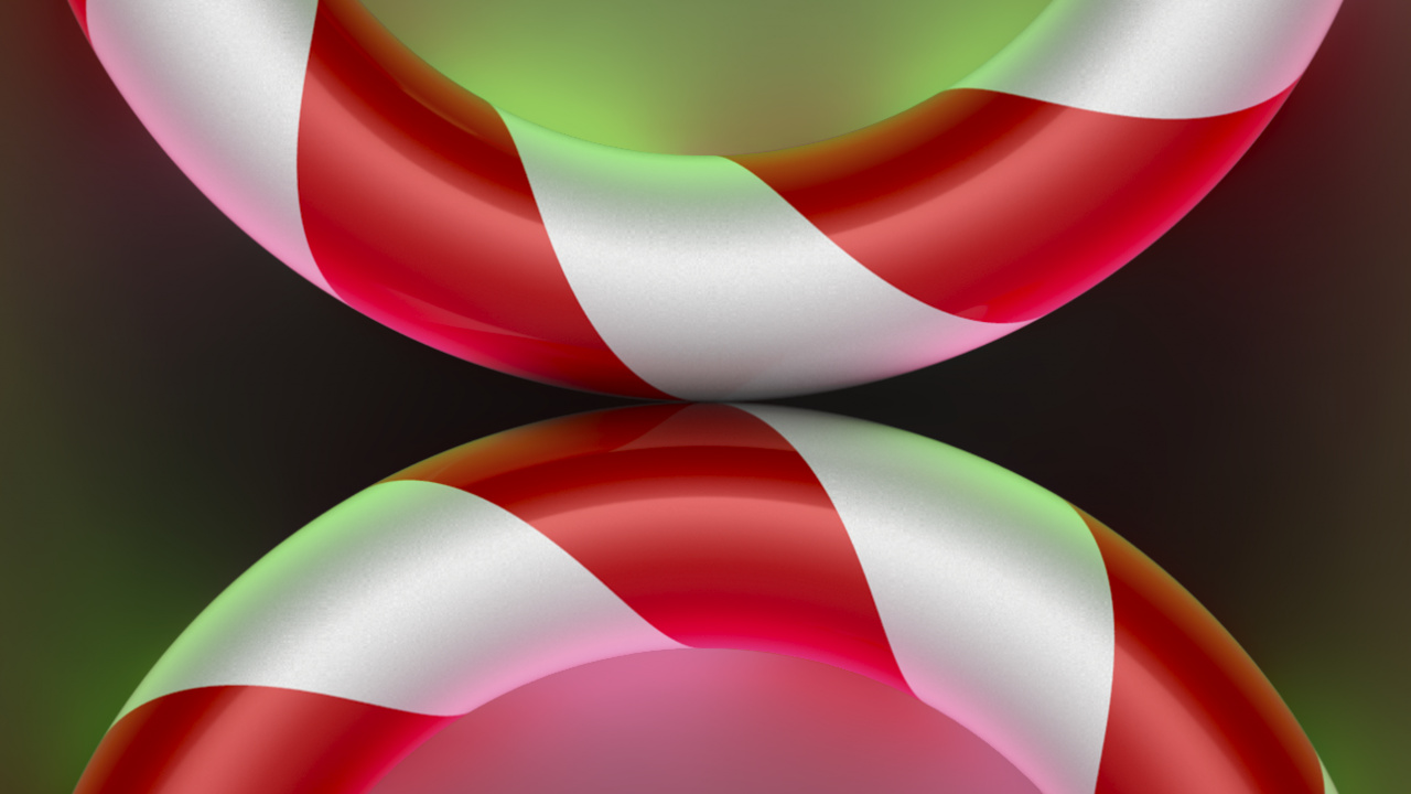 Обои Рождество, iOS 14, красный цвет, В дословном переводе, Палка конфеты в разрешении 1280x720