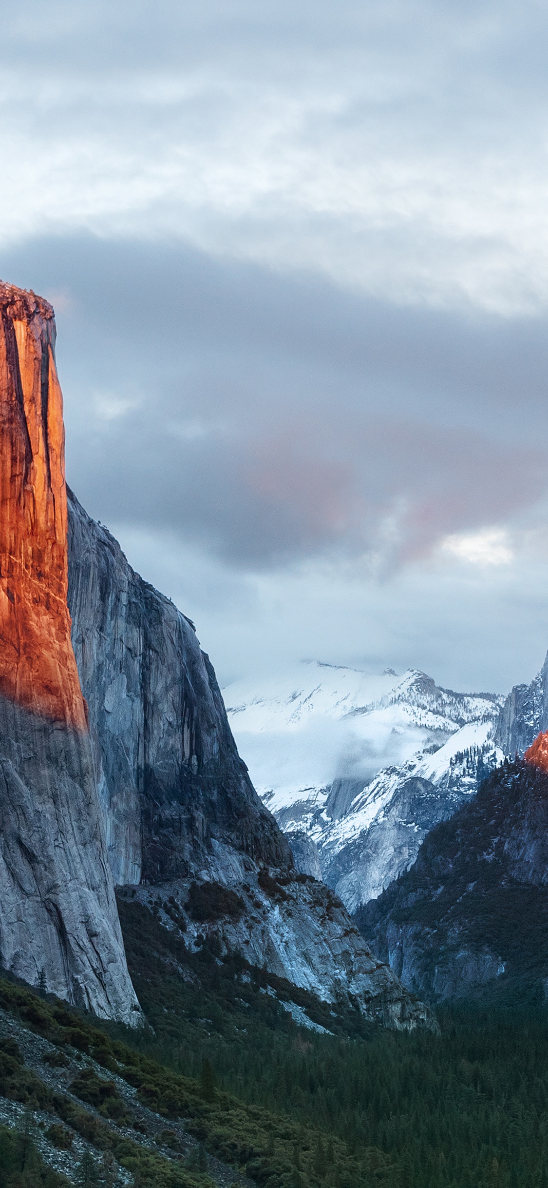 Обои OS X El Capitan, Операционная система, горный рельеф, гора, природный ландшафт в разрешении 1125x2436