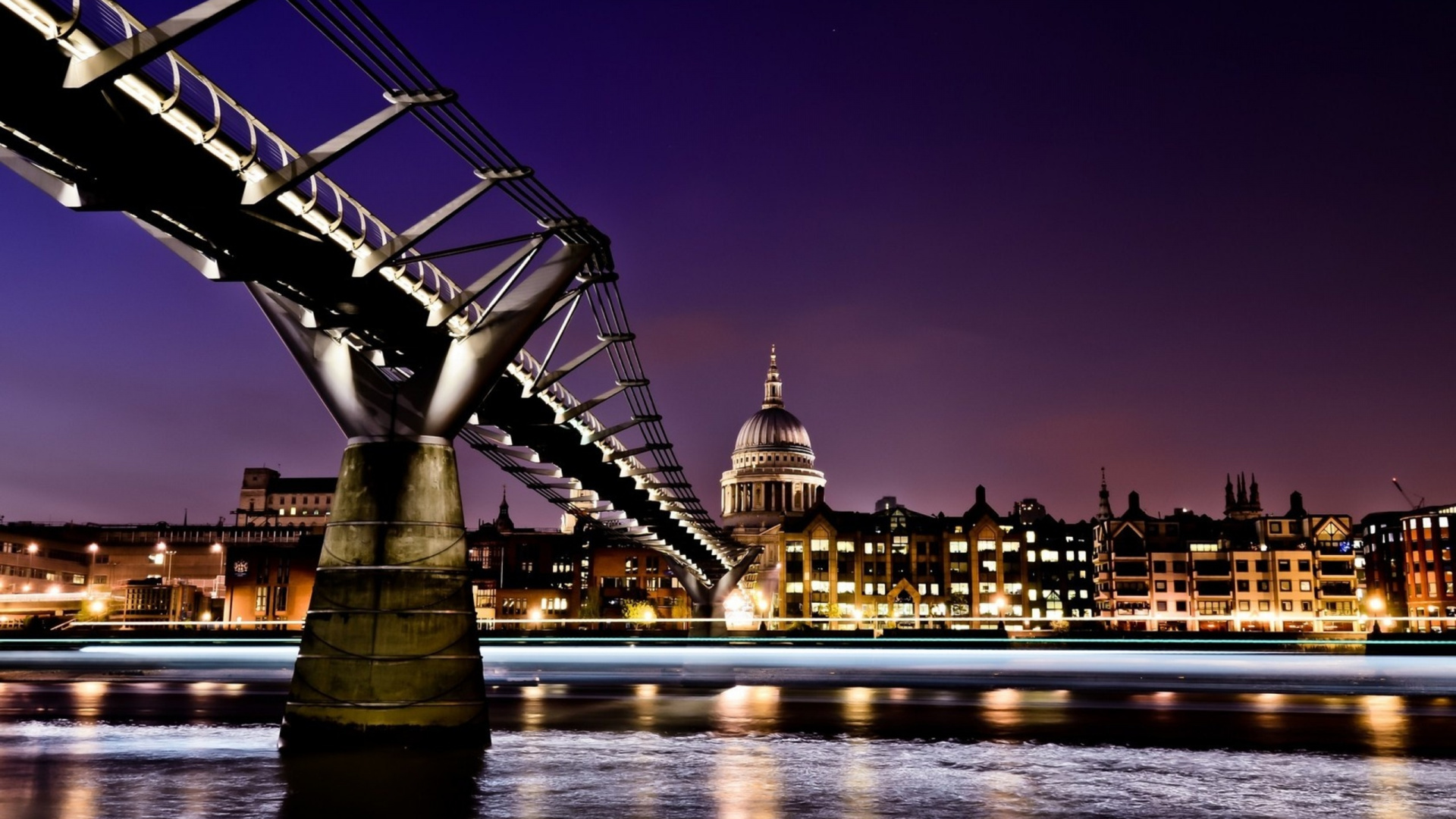 Обои мост тысячелетия, Собор Святого Павла, Мост Тысячелетия В Гейтсхеде, река темза, мост в разрешении 1920x1080