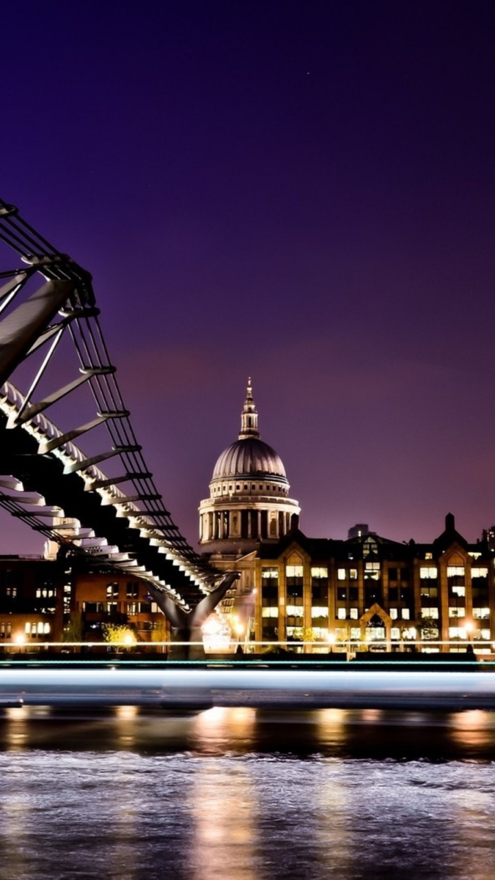 Обои мост тысячелетия, Собор Святого Павла, Мост Тысячелетия В Гейтсхеде, река темза, мост в разрешении 720x1280