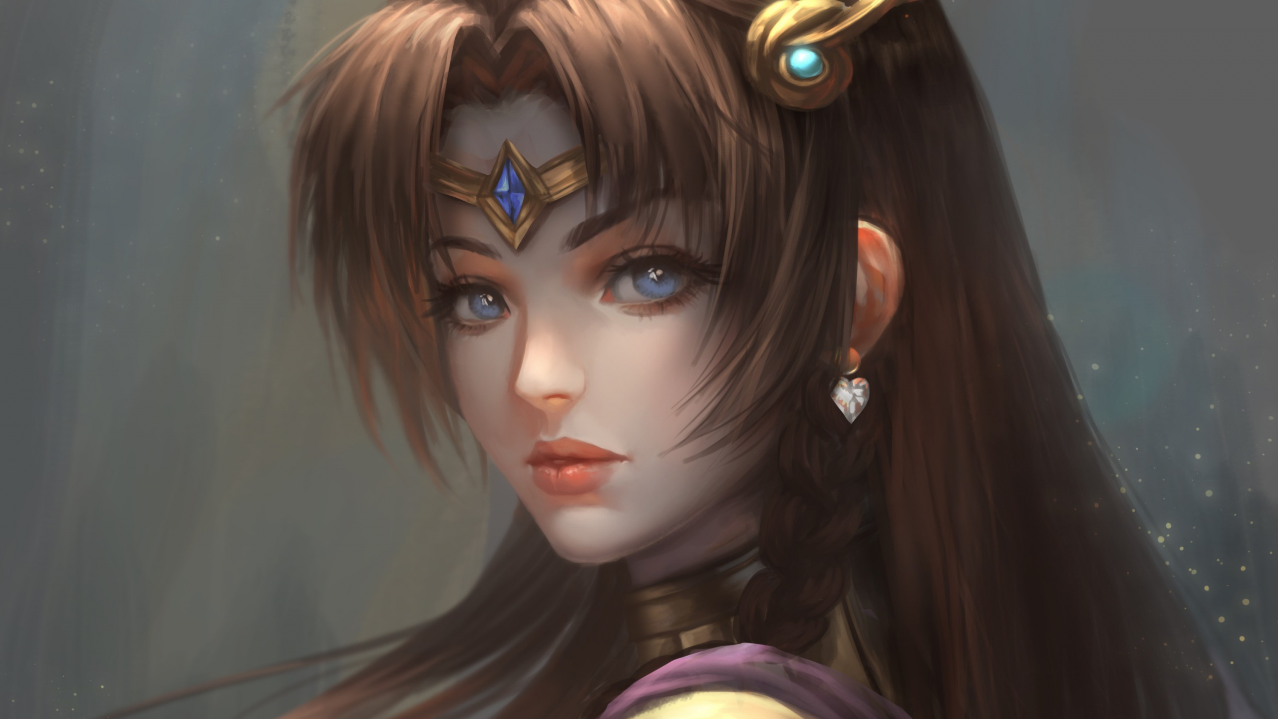 Обои арт, волосы, прическа, глаз, Научная фантастика в разрешении 2560x1440