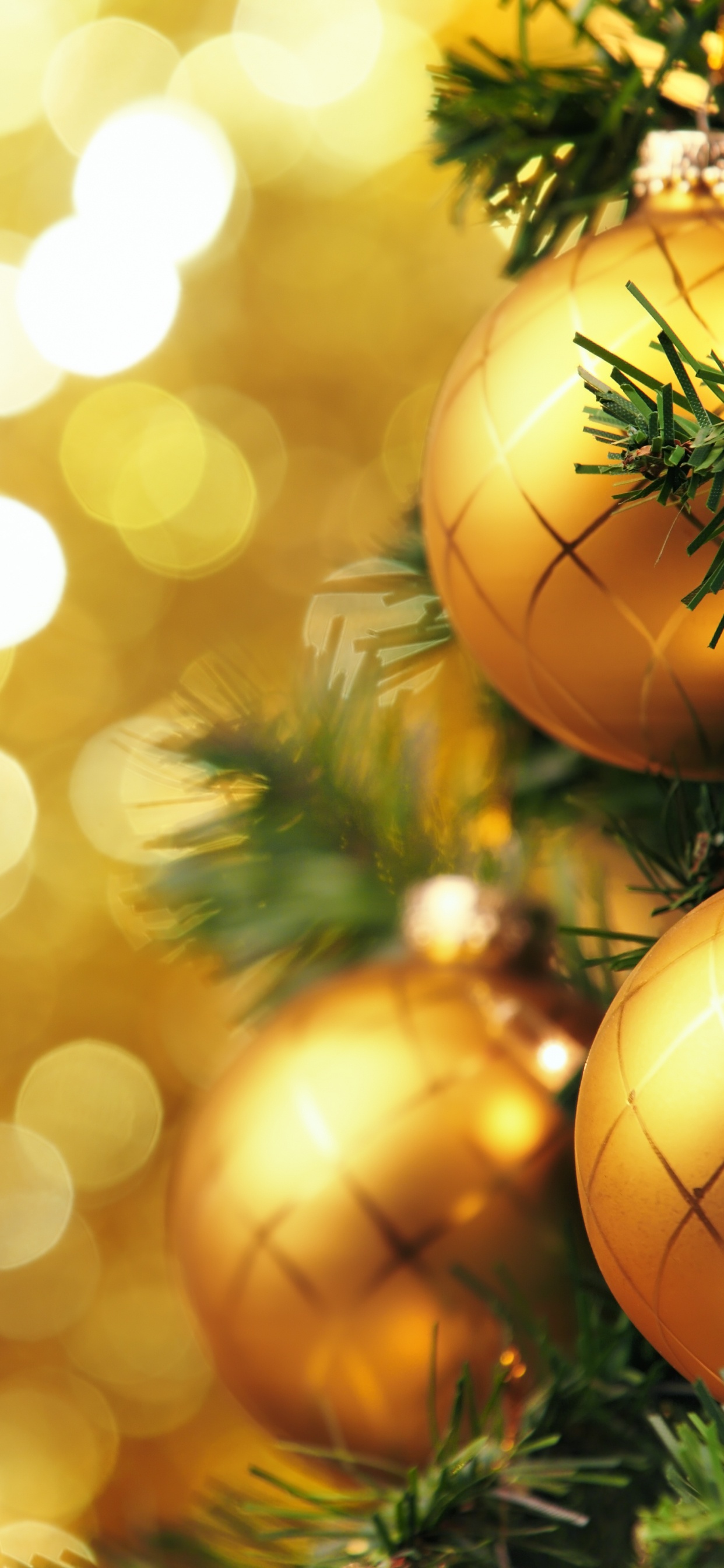 Обои Рождественский день, рождественский орнамент, елка, праздник, Рождественские украшения в разрешении 1242x2688