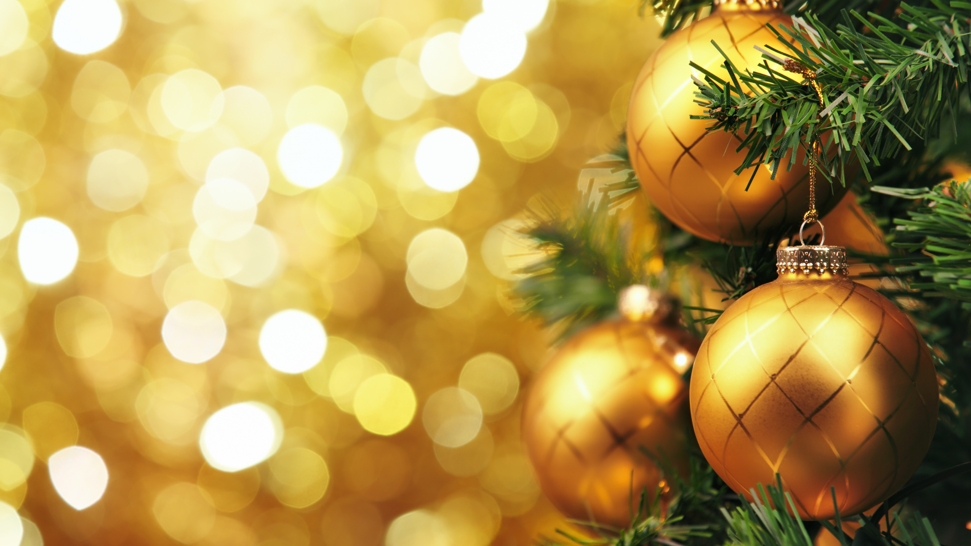 Обои Рождественский день, рождественский орнамент, елка, праздник, Рождественские украшения в разрешении 1920x1080