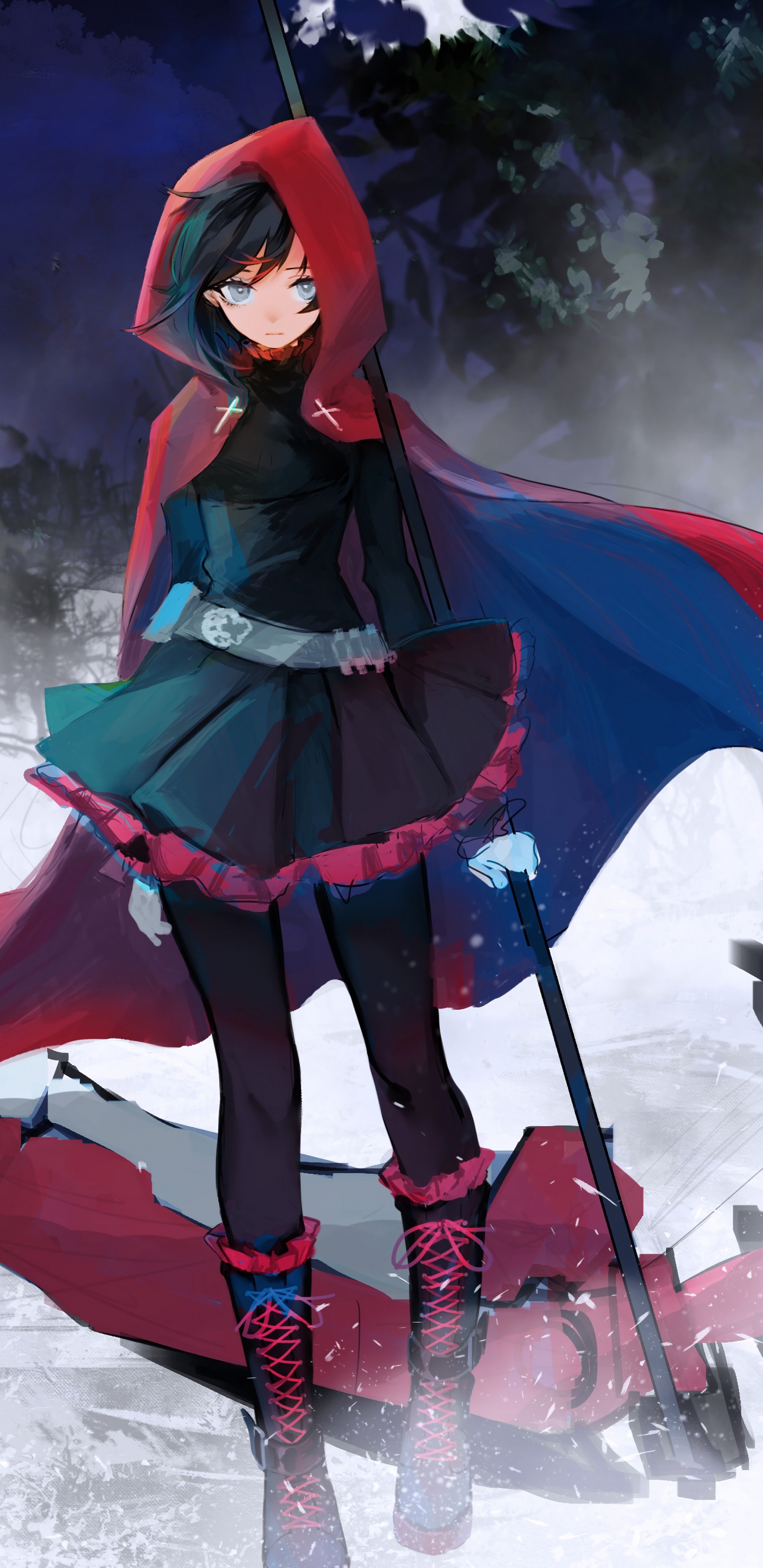 Обои Долго Ян Сяо, Блейк белладонна, Вайсс Шни, аниме, иллюстрация в разрешении 1440x2960