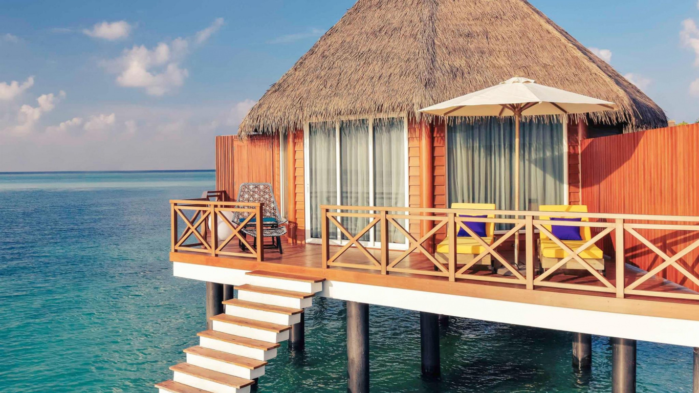 Обои Отель Кудду Курорт Мальдивы, прибежище, отпуск, Kodahuttaa, жилье в разрешении 1366x768