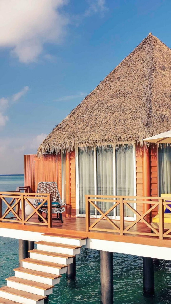 Обои Отель Кудду Курорт Мальдивы, прибежище, отпуск, Kodahuttaa, жилье в разрешении 720x1280
