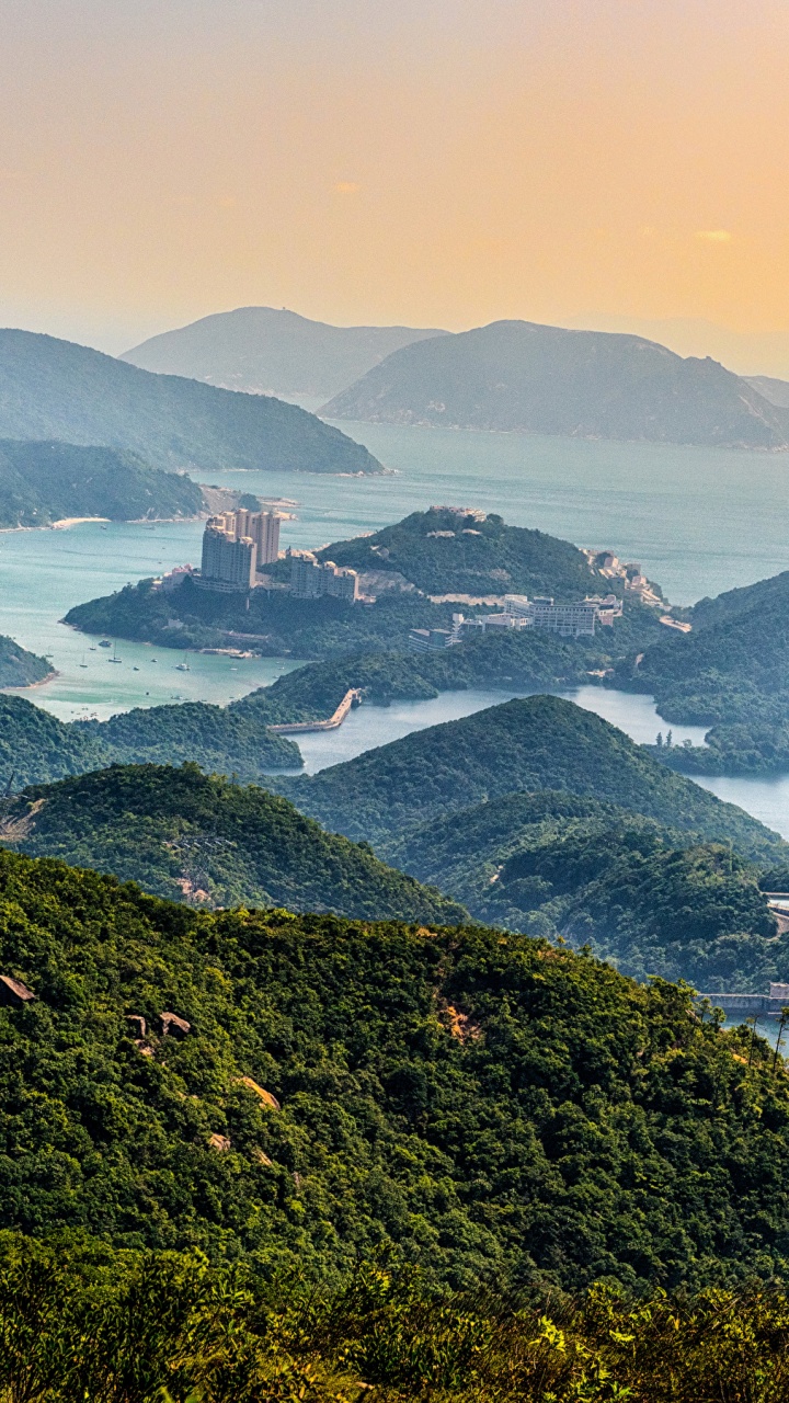 Обои Гонконг, горный рельеф, гора, природа, нагорье в разрешении 720x1280