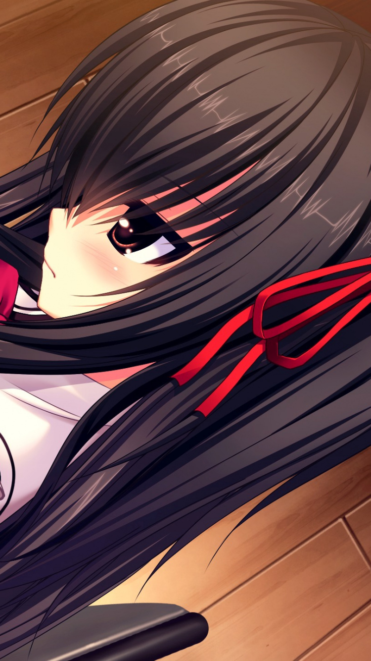 Обои мультфильм, волосы, аниме, длинные волосы, рот в разрешении 750x1334