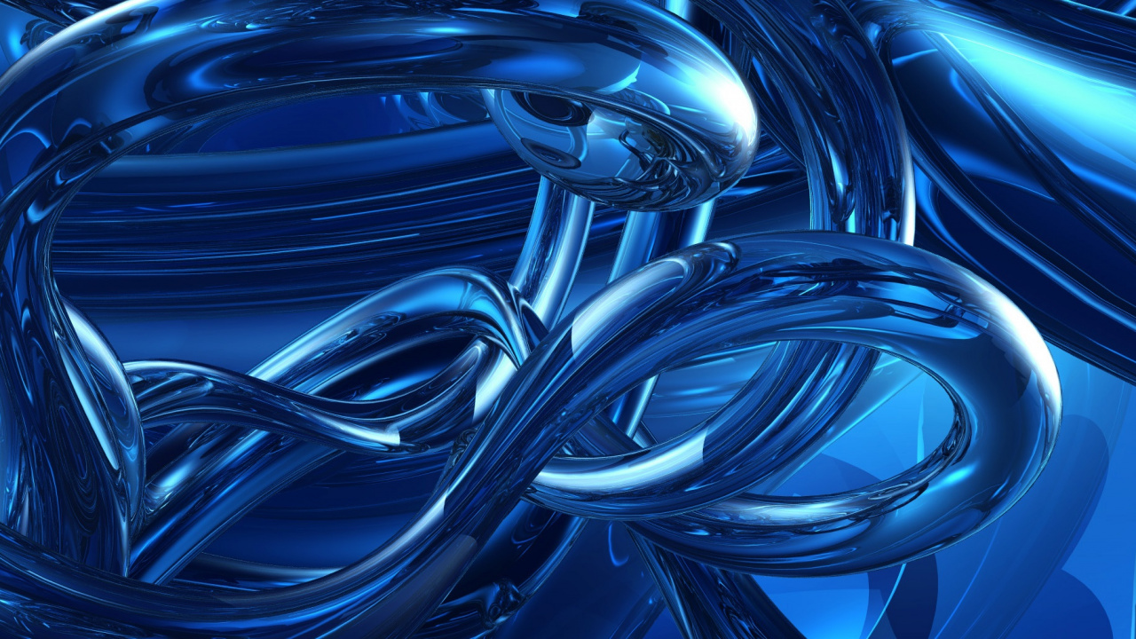 Обои синий, электрик, круг, графика, фрактальное искусство в разрешении 1280x720