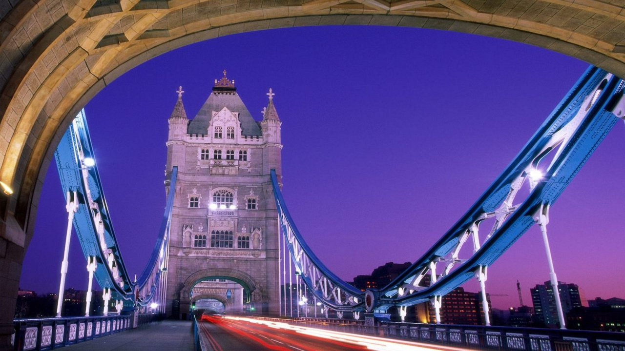 Обои тауэрский мост, лондонский мост, мост, ориентир, ночь в разрешении 1280x720