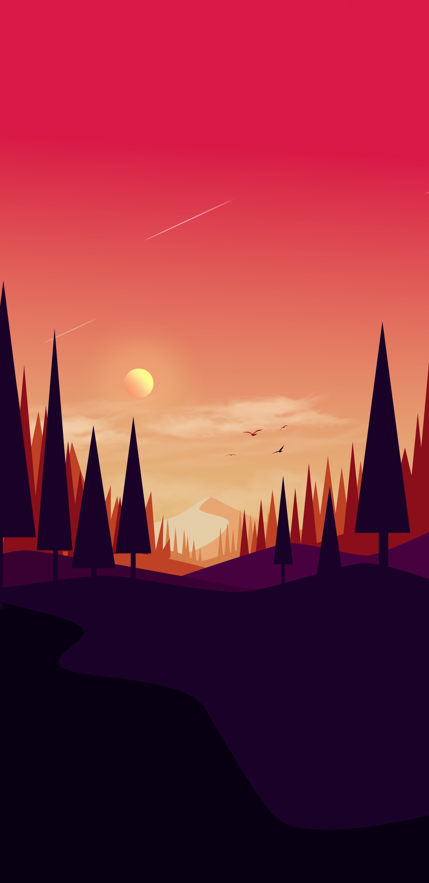 Обои облако, природный ландшафт, биом, пейзаж, сумрак в разрешении 1440x2960