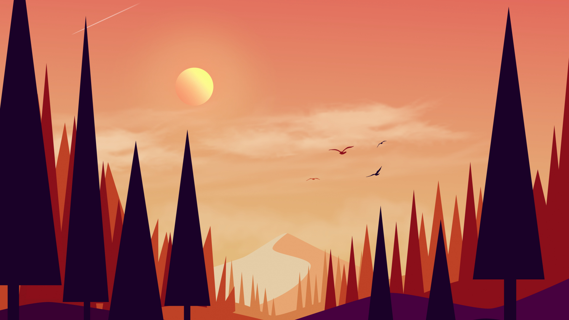 Обои облако, природный ландшафт, биом, пейзаж, сумрак в разрешении 1920x1080