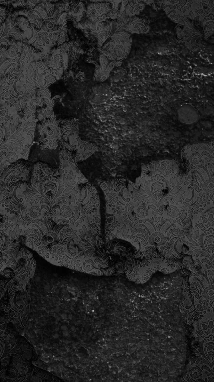 Обои текстура, черный, стена, монохромный, рок в разрешении 750x1334