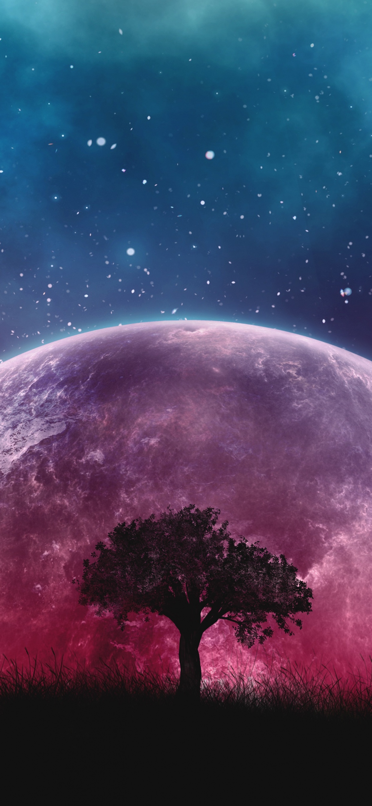 Обои Галактика, природа, атмосфера, небесное явление, свет в разрешении 1242x2688