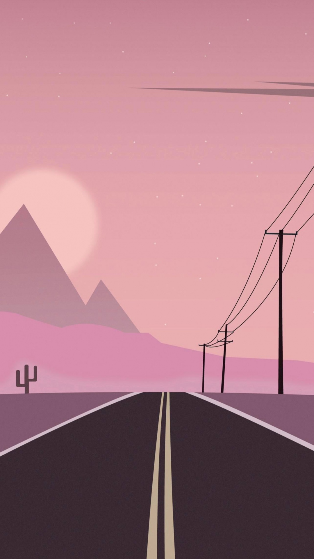 Обои экорегион, пурпур, склон, асфальт, розовый в разрешении 1080x1920