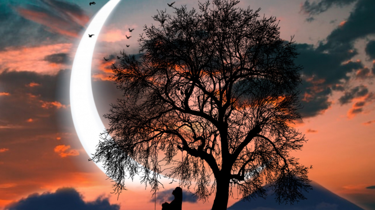 Обои закат, облако, цветной, золотой час, горизонт в разрешении 1280x720