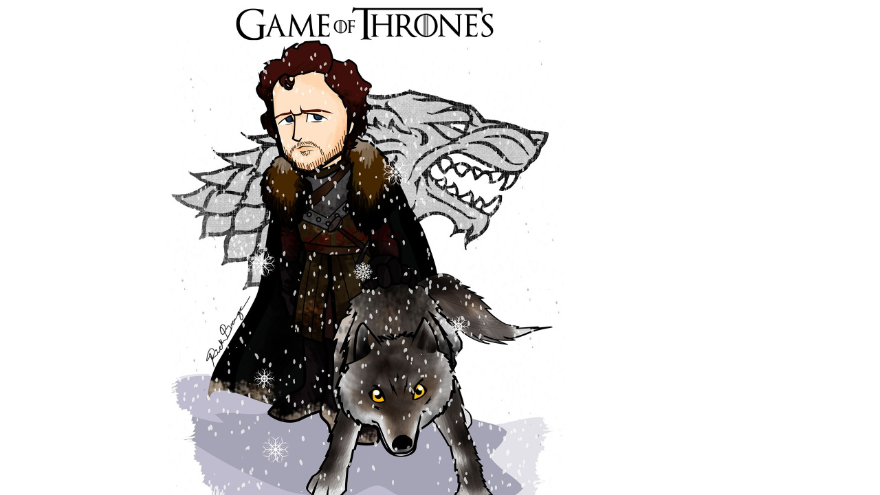 Обои Игра престолов, Робб Старк, Ричард Мэдден, мультфильм, иллюстрация в разрешении 1280x720