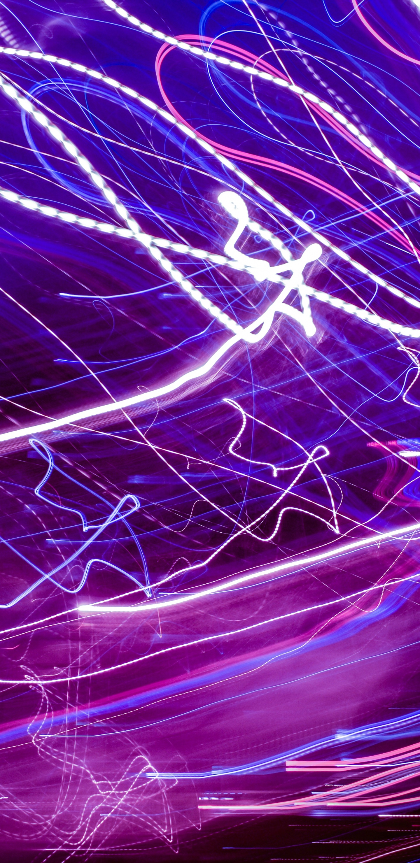 Обои пурпур, Фиолетовый, свет, синий, электрик в разрешении 1440x2960