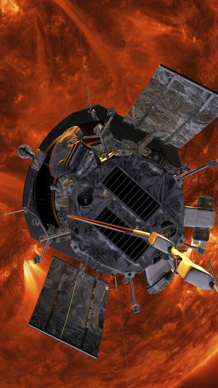 Обои Паркер Солнечный Зонд, НАСА, космический аппарат, солнце, космос в разрешении 750x1334