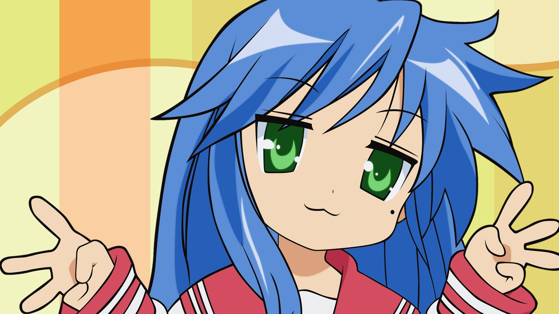 Обои коната идзуми, счастливая звезда, мультфильм, синий, голубой в разрешении 1920x1080