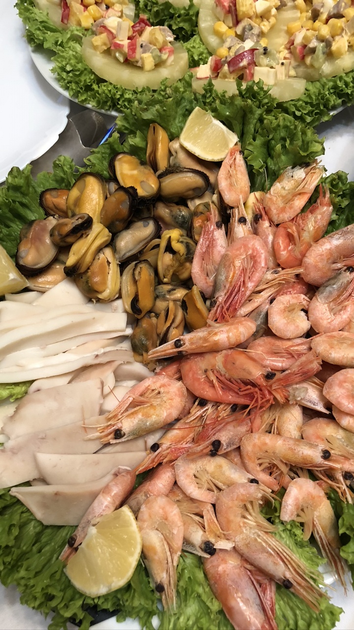 Обои креветка, листовой овощ, Тайская кухня, пища, Кулинария в разрешении 720x1280